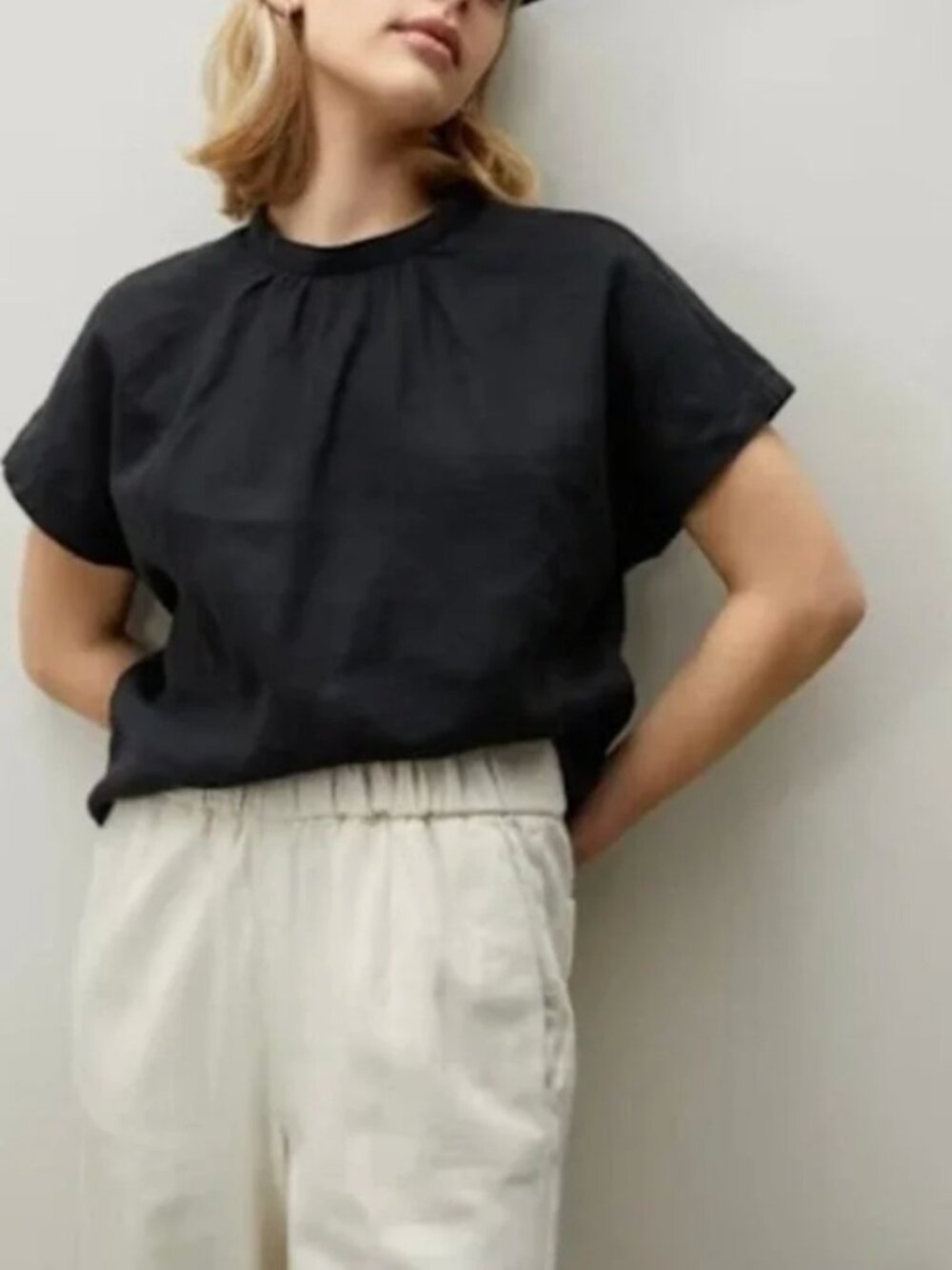 EVERLANE The Linen Drape Top